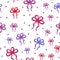 Seamless Pattern with Bows. Gift Kknots of Ribbon