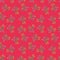 Seamless pattern, boxes in festive packaging lie in shopping carts, red packaging and red background