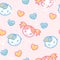 Seamless pattern with boys and girls