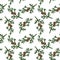 seamless pattern with branch of hinoki cypress