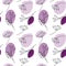 Seamless pattern from branches with spots in trendy pale violet tint. Abstract background texture