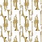 Seamless Pattern With Brass Trumpets and Trombones