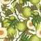 Seamless pattern of breadfruit illustration