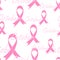 Seamless pattern. Breast Cancer awareness in October, pink ribbon