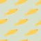 Seamless pattern with bright creative fish silhouettes. Yellow underwater animal shapes on grey background