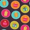 Seamless pattern with bright gift boxes
