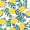 Seamless pattern with bright lemons, tropical print. Bright flat vector illustration. can be used for print, textile, background