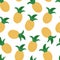 Seamless pattern with bright pineapple summer tropical print. Bright flat vector illustration. can be used for print, textile,