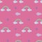 Seamless pattern bright pink fuchsia colorful rainbow weather figure drops rain clouds sky vector gift wrapping fun kids backgroun