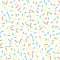 Seamless pattern bright tasty vector donuts sprinkles background. Doughnut background in cartoon style