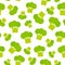 Seamless pattern with broccoli green cabbage, isolated on white background trend of the season. Can be used for Gift wrap fabrics