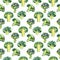 Seamless pattern with broccoli. Watercolor illustration. Food background.