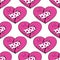 Seamless pattern broken and patched heart