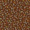 Seamless pattern brown bright tasty vector donuts sprinkles background in cartoon style for menu in cafe and shop.