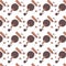 seamless pattern of brown felt-tip pens and thin rod