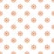 Seamless pattern of a brown ship wheel on the white background