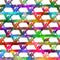 Seamless pattern brush colorful triangle. Rainbow color on white background. Hand painted grange texture. Ink geometric