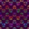 Seamless pattern with brush dots and spots. Rainbow color on violet background. Hand painted grange texture. Ink messy