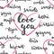 Seamless pattern brushpen lettering and calligraphy affectionate nickname for your significant other.