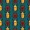 Seamless pattern with bugs, insects background