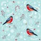 Seamless pattern with bullfinch. Christmas and New Year design greeting cards. Vector illustration.