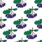 Seamless pattern with bunches of chokeberry