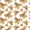Seamless pattern with Burlap bow and ribbon.