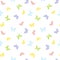 Seamless pattern. Butterflies of light colors isolated on a white background.