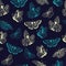 Seamless pattern of butterflies silhouettes