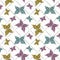 Seamless pattern with butterflies, white background