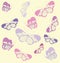 Seamless pattern with butterfly with transparent wings.