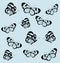 Seamless pattern with butterfly with transparent wings.