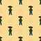 Seamless pattern with cactus cowboy. Vector illustration.