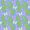 Seamless pattern cactus with flowers butterflies sketch, navy blue contour green pink white on aqua background. simple ornament,