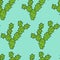 Seamless pattern of Cactus vector doodle cartoon Hand drawn illustration