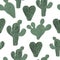 Seamless Pattern Cactuses hand-painted illustration on white background Exotic desert plant. Inroom plant for home decor