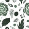Seamless Pattern Cactuses succulent strokes hand-painted illustration on white background Exotic desert plant. Inroom plant for