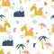 Seamless pattern with camel for children