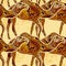 Seamless pattern with camel decorated with oriental ornaments on grunge background.