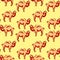 Seamless pattern Camel redhead smiling a cartoon. Vector illustration