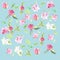 Seamless pattern of camelia flower