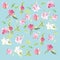 Seamless pattern of camelia flower