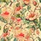 Seamless pattern. Camellia flower.