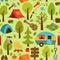 Seamless pattern with camping elements