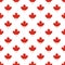 Seamless pattern of Canada country flag symbol maple leaf.