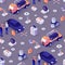 Seamless Pattern with Car Repair Service Concept