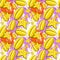Seamless Pattern Carambola Fruits Exotic Ornament Background