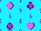 Seamless pattern with card suits Queen: diamonds, hearts, clubs, spades. Symbols of card suits in 3d style. Design for print,