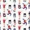 Seamless pattern Carefree Youth, Young people dances. Flat vector illustration. Music festival themes wrapping papper