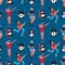 Seamless pattern Carefree Youth, Young people dances. Flat vector illustration. Music festival themes wrapping papper textile